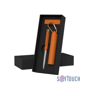Набор ручка Skil + флеш-карта Case 8Гб + зарядное устройство Minty, емкость 2800 mAh, в футляре, цвет «оранжевый»