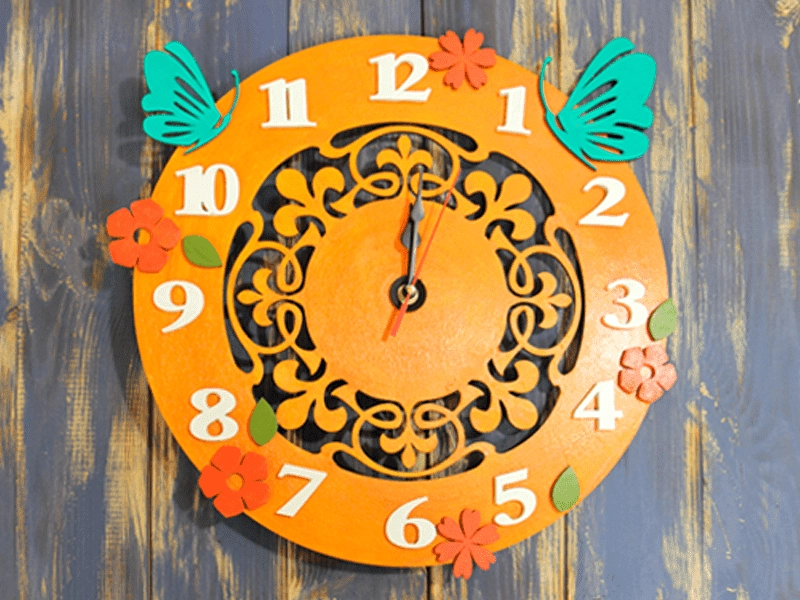 Часы из фанеры с помощью лазерной резки Часы из фанеры с помощью лазерной резки