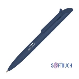 Ручка шариковая Uran, покрытие soft touch, цвет «темно-синий»