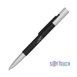 Ручка шариковая Clas покрытие soft touch, цвет черный-1