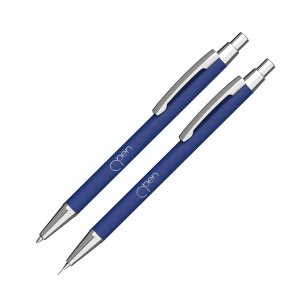 Набор Ray (ручка+карандаш), покрытие soft touch, цвет синий-1