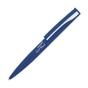 Ручка шариковая Dial, покрытие soft touch, цвет «темно-синий с серебристым»