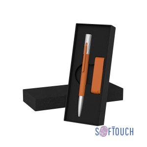 Набор ручка Clas + флеш-карта Case 8 Гб в футляре, покрытие soft touch, цвет «оранжевый»