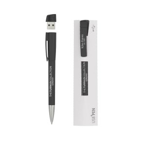 Ручка с флеш-картой USB 16GB «TURNUSsofttouch M», цвет черный-1