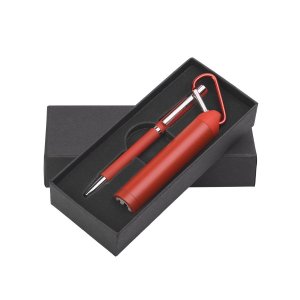 Набор ручка + зарядное устройство 2800 mAh в футляре, покрытие soft touch, цвет «красный»
