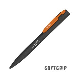 Ручка шариковая Lip SOFTGRIP, цвет «черный с оранжевым»