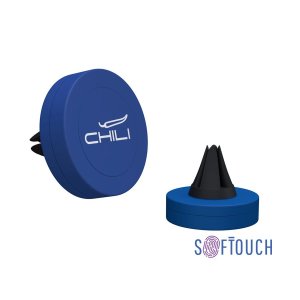 Автомобильный держатель для телефона Allo, покрытие soft touch, цвет синий с черным-1