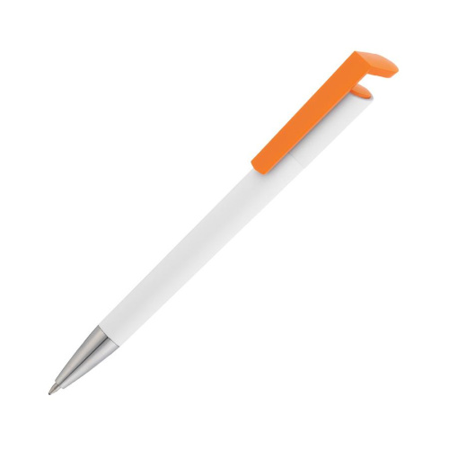 Ручка шариковая Chuck, цвет белый с оранжевым - 1