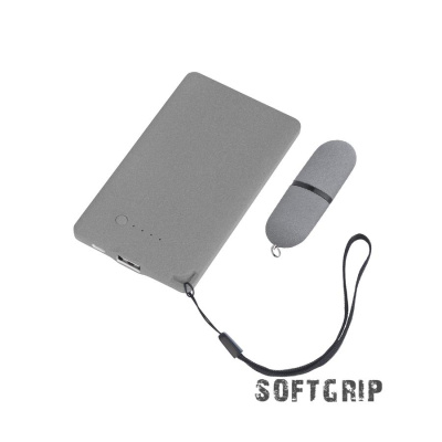 Набор Камень на 2 предмета, 4000 mAh 16Gb, с покрытием soft grip, цвет серый-1