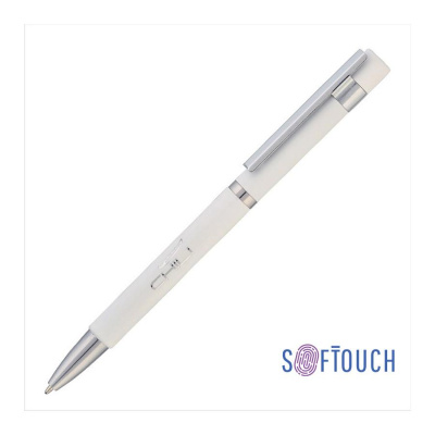 Ручка шариковая Mars, покрытие soft touch, цвет белый-1