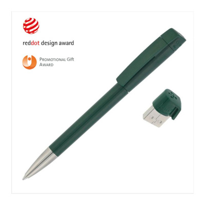 Ручка с флеш-картой USB 8GB «TURNUS M», цвет темно-зеленый-1
