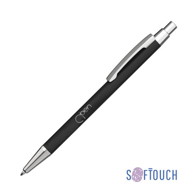 Ручка шариковая Ray, покрытие soft touch, цвет черный-1