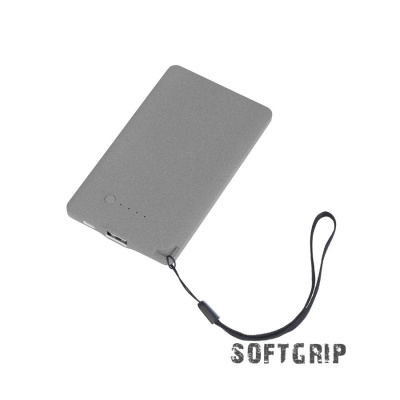 Зарядное устройство Камень с покрытием soft grip, 4000 mAh в подарочной коробке, цвет серый, арт. 8842-7-1