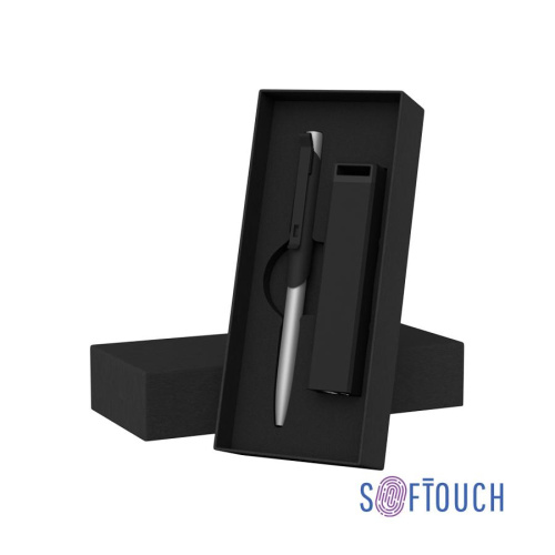 Набор ручка Skil + зарядное устройство Chida 2800 mAh в футляре,  покрытие soft touch, цвет «черный»