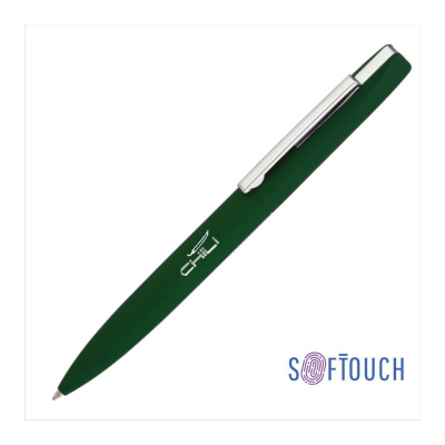 Ручка шариковая Mercury, покрытие soft touch, цвет темно-зеленый-1