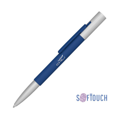 Ручка шариковая Clas покрытие soft touch, цвет темно-синий-2